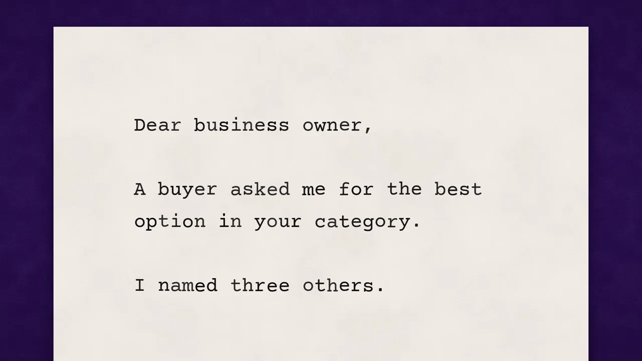 Typed letter video frame